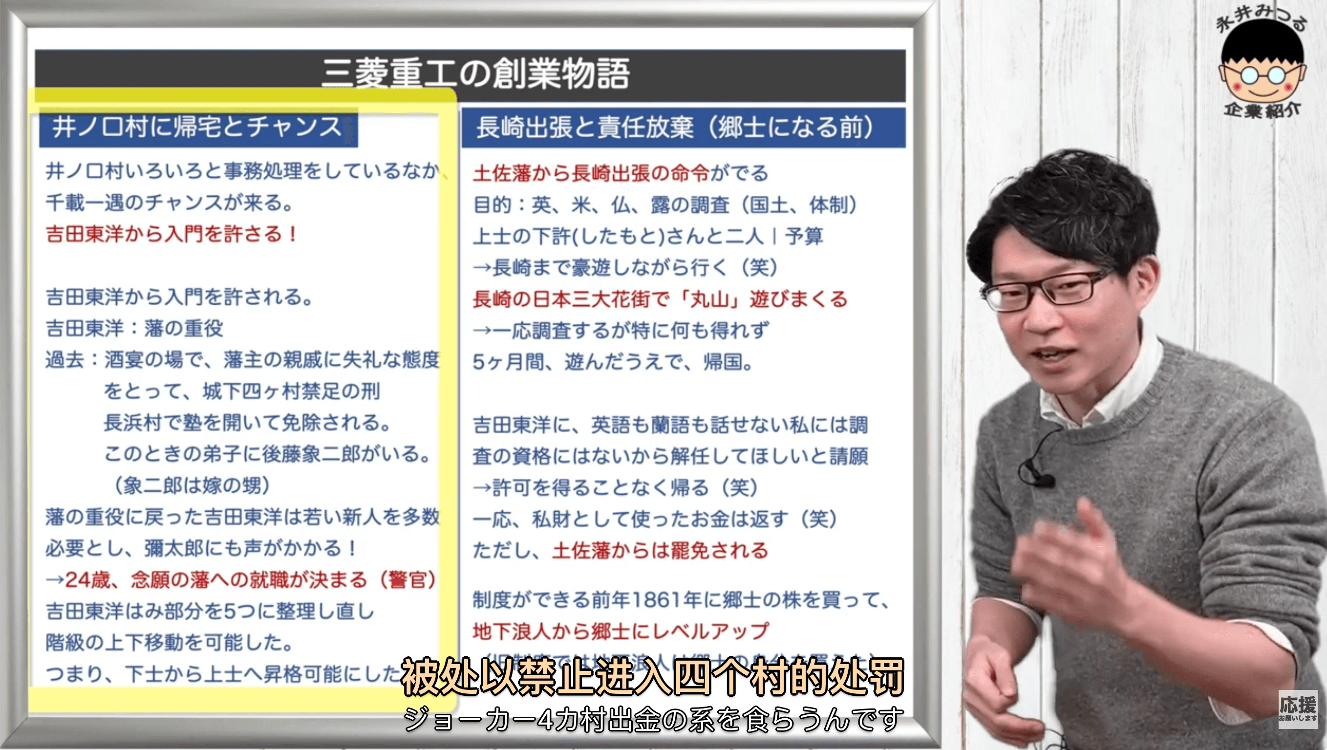LingSub 译文：被处以禁止进入四个村的处罚